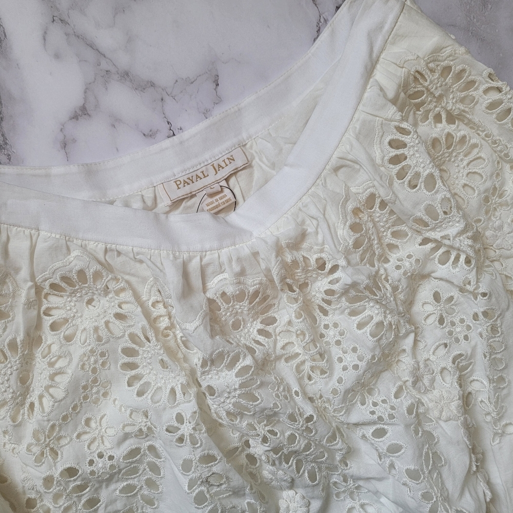 🔥LAST 1🔥NWT ANTHROPOLOGIE WHITE EYELET MAXI SKIRT - Picture 4 of 4